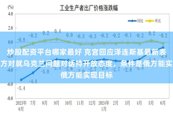 炒股配资平台哪家最好 克宫回应泽连斯基最新表态：俄方对就乌克兰问题对话持开放态度，条件是俄方能实现目标