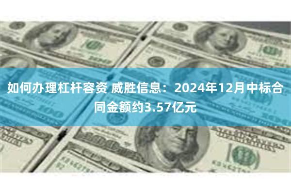 如何办理杠杆容资 威胜信息：2024年12月中标合同金额约3.57亿元