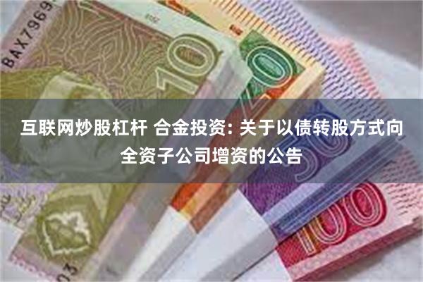 互联网炒股杠杆 合金投资: 关于以债转股方式向全资子公司增资的公告